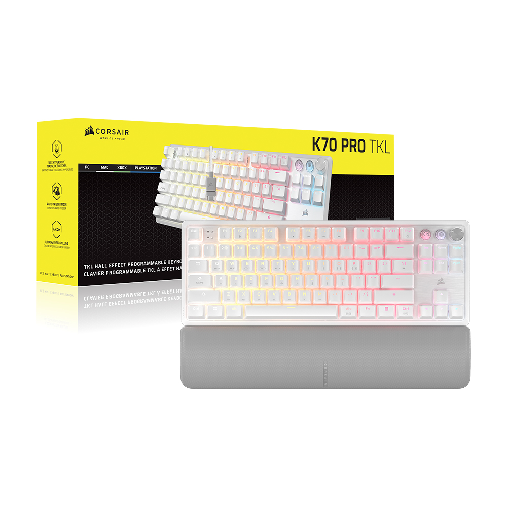 커세어 K70 PRO TKL MGX 래피드트리거 마그네틱축 한글(블랙 & 화이트)